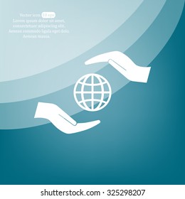 Earth insurance web icon. vector design