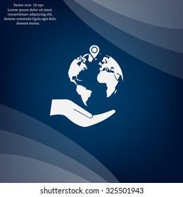 Earth insurance web icon. vector design