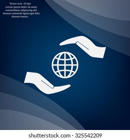 Earth insurance web icon. vector design