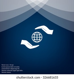Earth insurance web icon. vector design