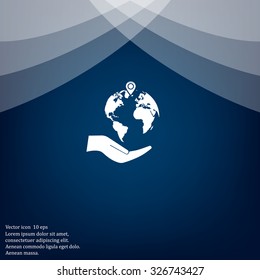 Earth insurance web icon. vector design