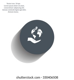 Earth insurance web icon. vector design