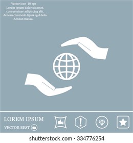 Earth insurance web icon. vector design