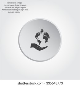 Earth insurance web icon. vector design