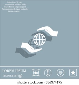 Earth insurance web icon. vector design