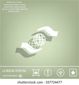 Earth insurance web icon. vector design