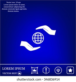 Earth insurance web icon. vector design
