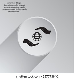 Earth insurance web icon. vector design