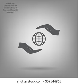 Earth insurance web icon. vector design