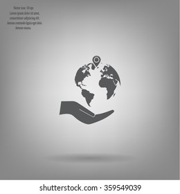 Earth insurance web icon. vector design