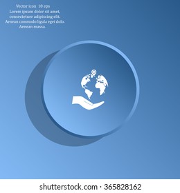 Earth insurance web icon. vector design