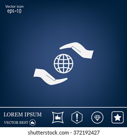 Earth insurance web icon. vector design
