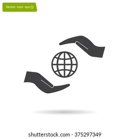 Earth insurance web icon. vector design