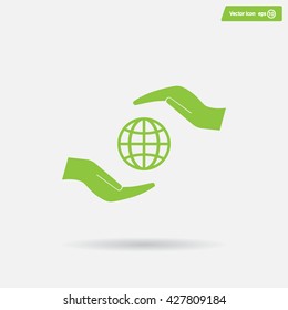 Earth insurance web icon. vector design