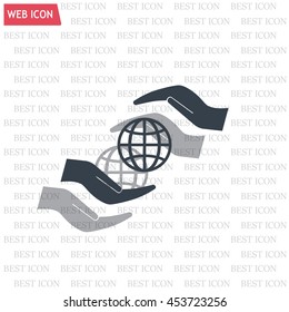 Earth insurance web icon. vector design