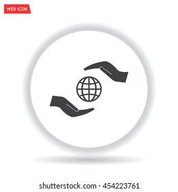 Earth insurance web icon. vector design