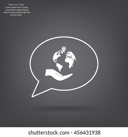 Earth insurance web icon. vector design