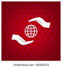 Earth insurance web icon. vector design