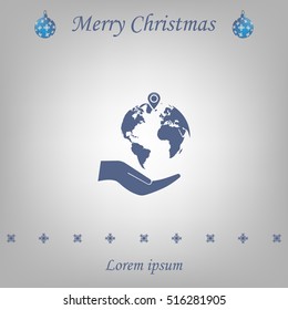 Earth insurance web icon. vector design