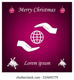 Earth insurance web icon. vector design
