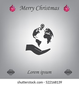 Earth insurance web icon. vector design