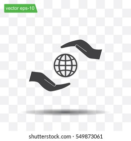 Earth insurance web icon. vector design