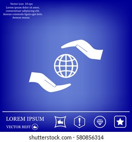 Earth insurance web icon. vector design
