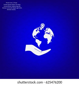 Earth insurance web icon. vector design