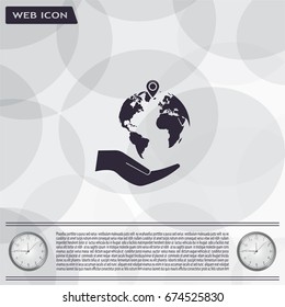 Earth insurance web icon. vector design