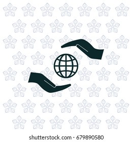 Earth insurance web icon. vector design