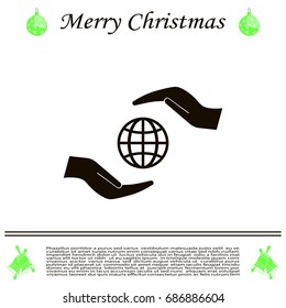 Earth insurance web icon. vector design