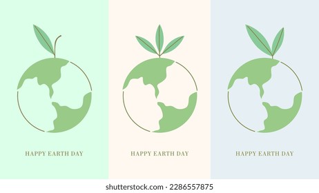 Earth. International Earth Day. environmental symbol and environmental protection. Vector illustration. Set of vector illustrations
