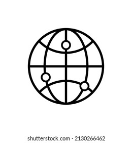 Earth internet on black background. Business concept. Global internet network. Vector illustration. stock image.