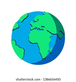 The Earth isolated on a white background. Vector illustration