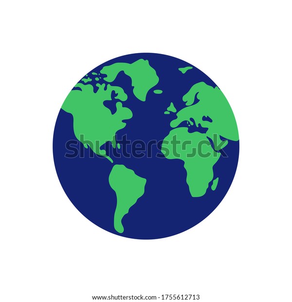 Earth Isolated On White Background Vector Stock Vector (Royalty Free