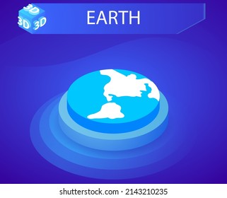 Earth isometric design icon. Vector web illustration. 3d colorful concept
