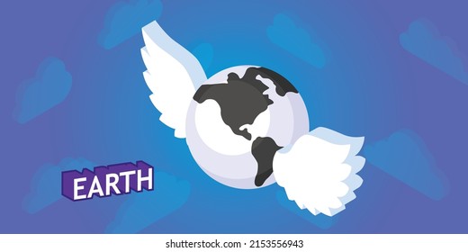 Icono de diseño isométrico de la Tierra. Ilustración web de vectores. 3.ª colorida concepción