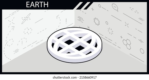 Earth isometric design icon. Vector web illustration. 3d colorful concept