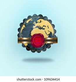 Earth label. vector design