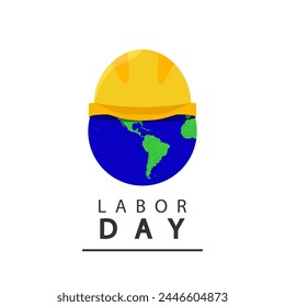 Earth layer in a hard hat. Happy Labor Day.