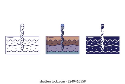 Earth Layers drilling icon vector illustration