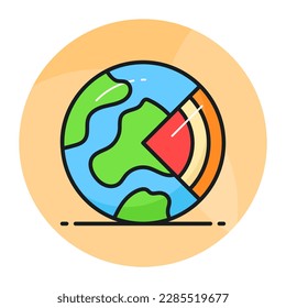 Earth layers vector design in modern style, geology icon in trendy style