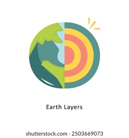 Earth Layers Vector Flat Icon Design illustration Symbol on White background EPS 10 File