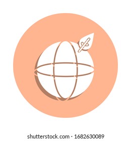 Earth, leaf badge icon. Simple glyph, flat vector of ecology icons for ui and ux, website or mobile application