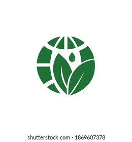 Earth and leaf, ecology concept icon vector illustration