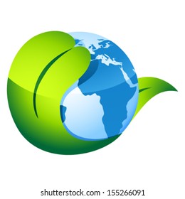 earth and leaf - environment symbol