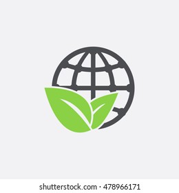 Earth and leaf icon