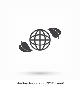 earth and leaf icon. Vector  Eps 10 