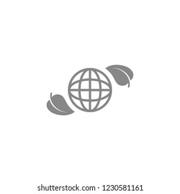 earth and leaf icon. Vector  Eps 10 