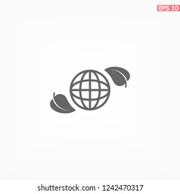 earth and leaf icon. Vector  Eps 10 